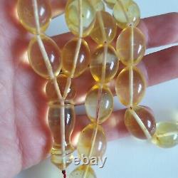Natural Baltic Amber Islamic Prayer Beads Misbaha Tasbih Rosary 71g