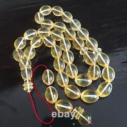 Natural Baltic Amber Islamic Prayer Beads Misbaha Tasbih Rosary 71g