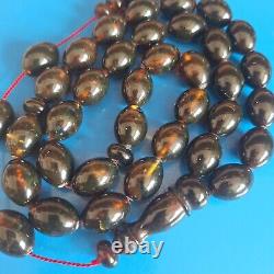 Natural Baltic Amber Islamic Prayer Beads Misbaha Tasbih Rosary 73g