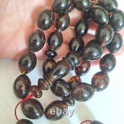 Natural Baltic Amber Islamic Prayer Beads Misbaha Tasbih Rosary 73g