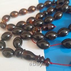 Natural Baltic Amber Islamic Prayer Beads Misbaha Tasbih Rosary 73g