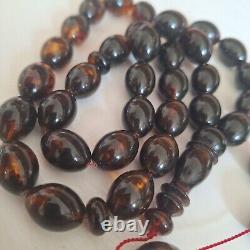 Natural Baltic Amber Islamic Prayer Beads Misbaha Tasbih Rosary 73g