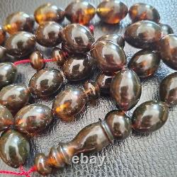 Natural Baltic Amber Islamic Prayer Beads Misbaha Tasbih Rosary 73g