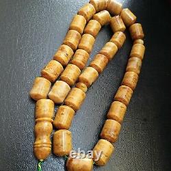 Natural Baltic Amber Islamic Prayer Beads Misbaha Tasbih Rosary 74g Pressed