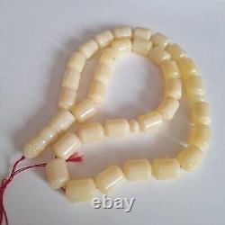 Natural Baltic Amber Islamic Prayer Beads Misbaha Tasbih Rosary 76g