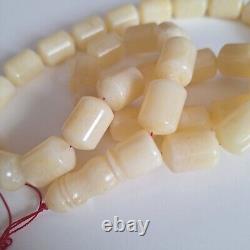 Natural Baltic Amber Islamic Prayer Beads Misbaha Tasbih Rosary 76g