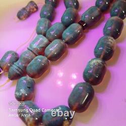 Natural Baltic Amber Islamic Prayer Beads Misbaha Tasbih Rosary 76g Pressed