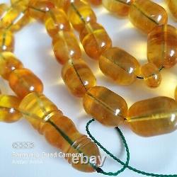 Natural Baltic Amber Islamic Prayer Beads Misbaha Tasbih Rosary 78g Pressed