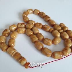 Natural Baltic Amber Islamic Prayer Beads Misbaha Tasbih Rosary 79g Pressed