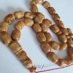 Natural Baltic Amber Islamic Prayer Beads Misbaha Tasbih Rosary 79g Pressed