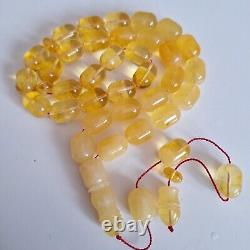 Natural Baltic Amber Islamic Prayer Beads Misbaha Tasbih Rosary 80g