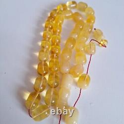 Natural Baltic Amber Islamic Prayer Beads Misbaha Tasbih Rosary 80g