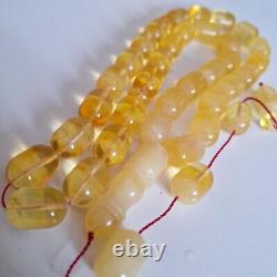 Natural Baltic Amber Islamic Prayer Beads Misbaha Tasbih Rosary 80g