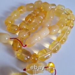 Natural Baltic Amber Islamic Prayer Beads Misbaha Tasbih Rosary 80g