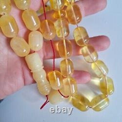 Natural Baltic Amber Islamic Prayer Beads Misbaha Tasbih Rosary 80g