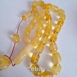 Natural Baltic Amber Islamic Prayer Beads Misbaha Tasbih Rosary 80g