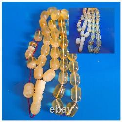 Natural Baltic Amber Islamic Prayer Beads Misbaha Tasbih Rosary 80g