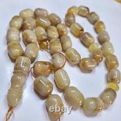 Natural Baltic Amber Islamic Prayer Beads Misbaha Tasbih Rosary 80g Pressed