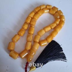 Natural Baltic Amber Islamic Prayer Beads Misbaha Tasbih Rosary 81g