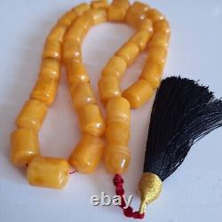 Natural Baltic Amber Islamic Prayer Beads Misbaha Tasbih Rosary 81g