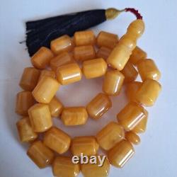 Natural Baltic Amber Islamic Prayer Beads Misbaha Tasbih Rosary 81g