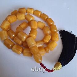 Natural Baltic Amber Islamic Prayer Beads Misbaha Tasbih Rosary 81g