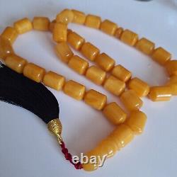 Natural Baltic Amber Islamic Prayer Beads Misbaha Tasbih Rosary 81g