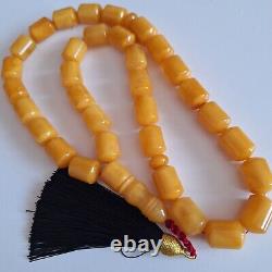 Natural Baltic Amber Islamic Prayer Beads Misbaha Tasbih Rosary 81g