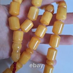 Natural Baltic Amber Islamic Prayer Beads Misbaha Tasbih Rosary 81g