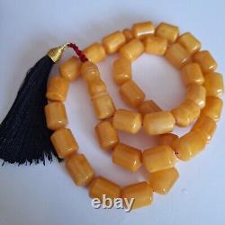 Natural Baltic Amber Islamic Prayer Beads Misbaha Tasbih Rosary 81g