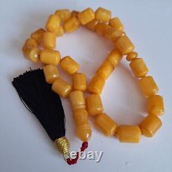 Natural Baltic Amber Islamic Prayer Beads Misbaha Tasbih Rosary 81g