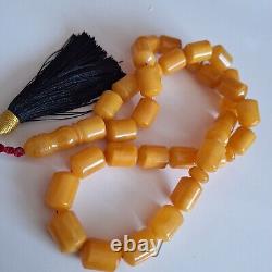 Natural Baltic Amber Islamic Prayer Beads Misbaha Tasbih Rosary 81g