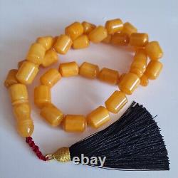 Natural Baltic Amber Islamic Prayer Beads Misbaha Tasbih Rosary 81g