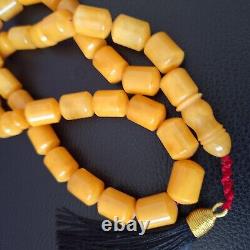 Natural Baltic Amber Islamic Prayer Beads Misbaha Tasbih Rosary 81g