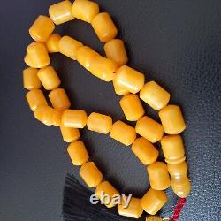 Natural Baltic Amber Islamic Prayer Beads Misbaha Tasbih Rosary 81g