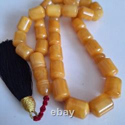 Natural Baltic Amber Islamic Prayer Beads Misbaha Tasbih Rosary 81g