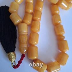 Natural Baltic Amber Islamic Prayer Beads Misbaha Tasbih Rosary 81g