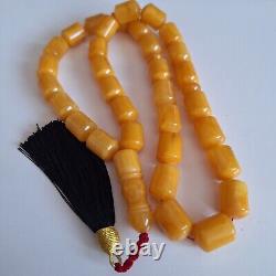 Natural Baltic Amber Islamic Prayer Beads Misbaha Tasbih Rosary 81g