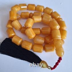 Natural Baltic Amber Islamic Prayer Beads Misbaha Tasbih Rosary 81g