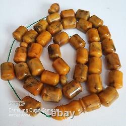 Natural Baltic Amber Islamic Prayer Beads Misbaha Tasbih Rosary 82g Pressed