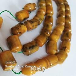 Natural Baltic Amber Islamic Prayer Beads Misbaha Tasbih Rosary 82g Pressed
