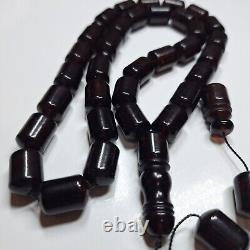 Natural Baltic Amber Islamic Prayer Beads Misbaha Tasbih Rosary 84g Pressed