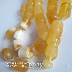 Natural Baltic Amber Islamic Prayer Beads Misbaha Tasbih Rosary 84g Pressed