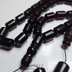 Natural Baltic Amber Islamic Prayer Beads Misbaha Tasbih Rosary 84g Pressed