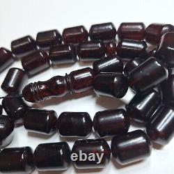 Natural Baltic Amber Islamic Prayer Beads Misbaha Tasbih Rosary 84g Pressed