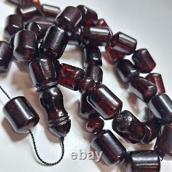 Natural Baltic Amber Islamic Prayer Beads Misbaha Tasbih Rosary 84g Pressed