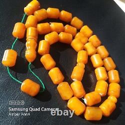 Natural Baltic Amber Islamic Prayer Beads Misbaha Tasbih Rosary 85g Pressed