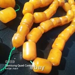 Natural Baltic Amber Islamic Prayer Beads Misbaha Tasbih Rosary 85g Pressed