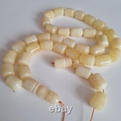 Natural Baltic Amber Islamic Prayer Beads Misbaha Tasbih Rosary 86g