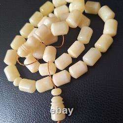 Natural Baltic Amber Islamic Prayer Beads Misbaha Tasbih Rosary 86g